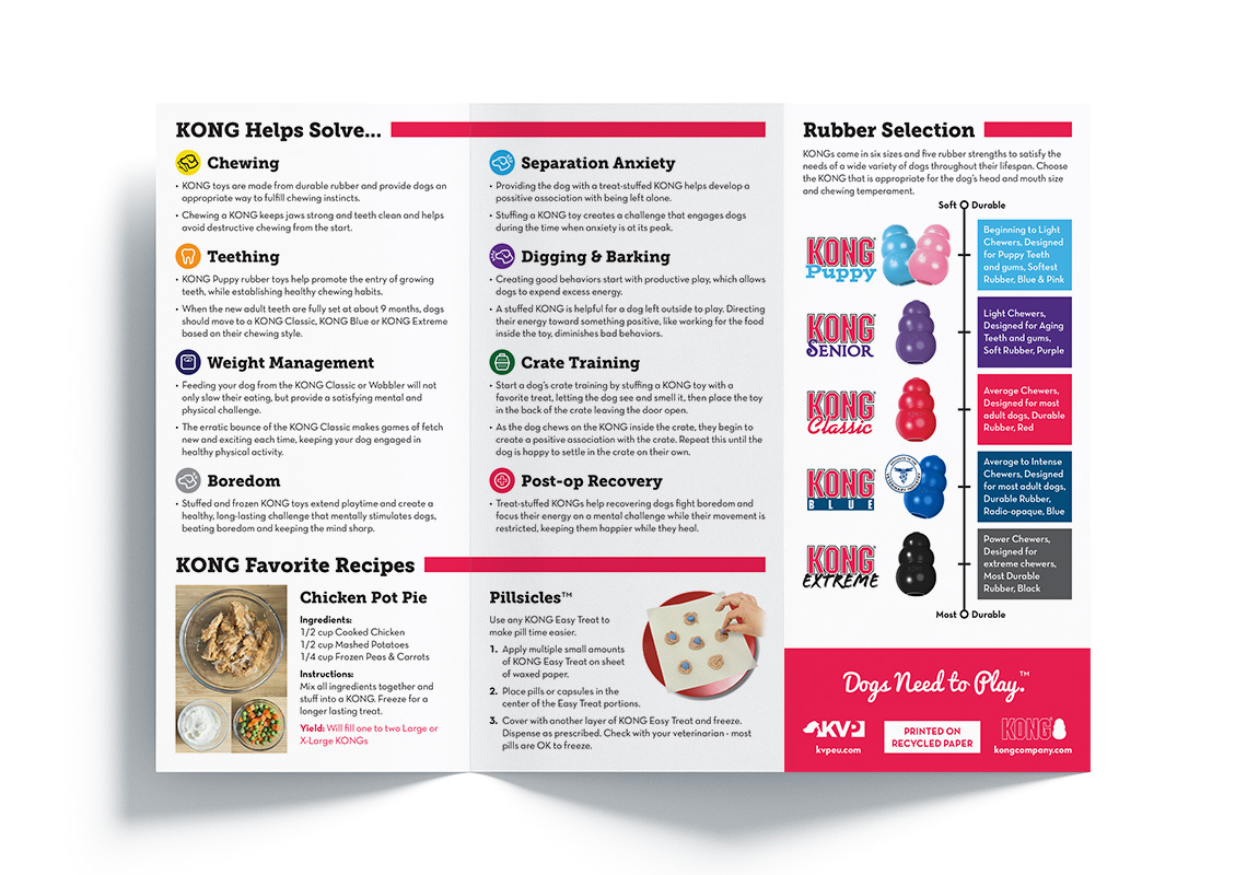 The brochure laid open with the inner side visible.