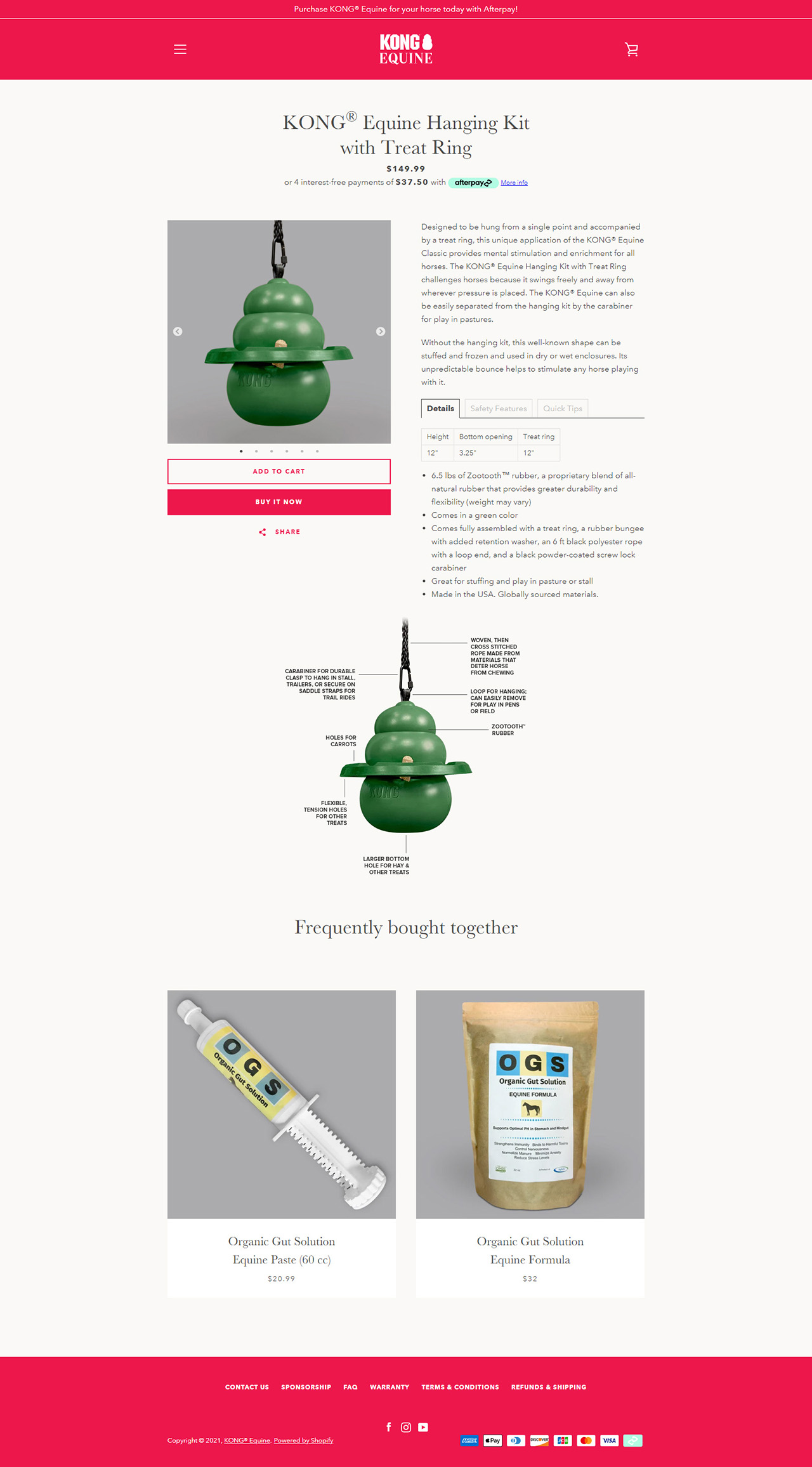 The entire length of individual product page shown in one screenshot.