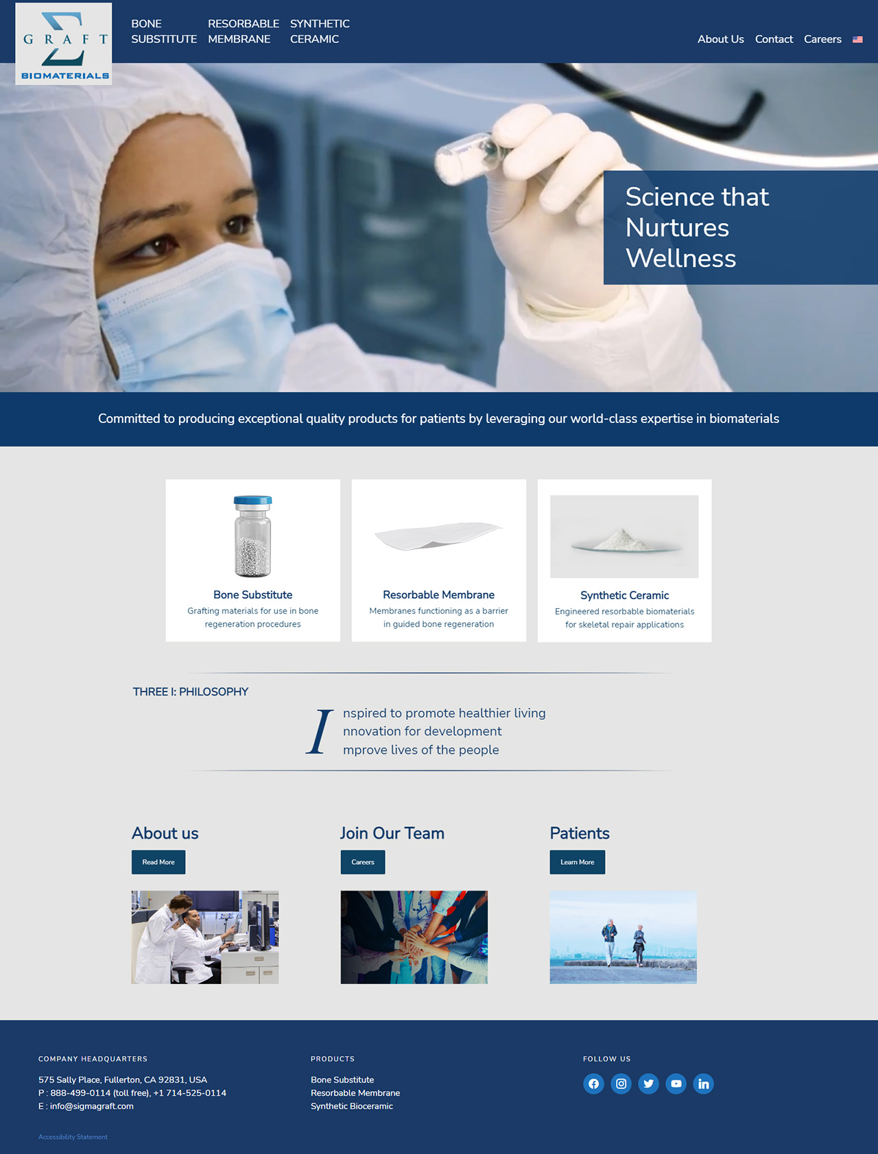 The before version of the home page shown in one screenshot.